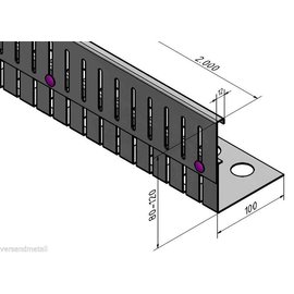 Versandmetall Kiesfangleiste Aluminium höhenverstellbar Höhe 80-120mm