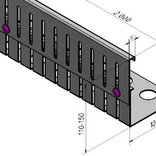 Versandmetall Bande de protection contre les graviers en aluminium, réglable en hauteur Al99,5 hauteur 110-150mm - pliée à 90°