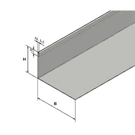 Versandmetall Kiesfangleiste klein Falz ungelocht Edelstahl 1.4301 Höhe 40-75mm