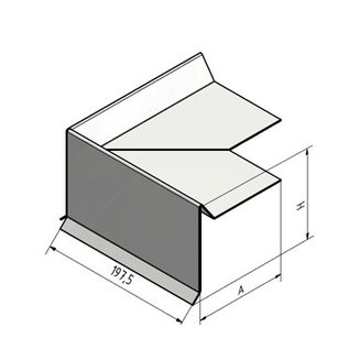 Versandmetall Plaque de gouttière 90 ° coin extérieur inox surface brossé en grain 320 , toit pentu, toit plat, à 3 plis