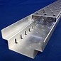 Versandmetall Afvoergoot van aluminium, zonder rooster, inlaatbreedte 90 tot 190 mm. Lineaire afwatering van oppervlakken.