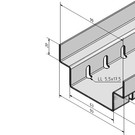 Versandmetall Caniveau de drainage Aluminium  type A aluminium / acier inoxydable avec grille d'entrée largeur 90 à 190mm