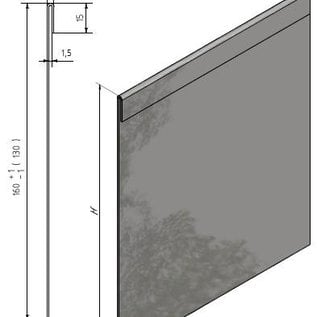 Versandmetall Graskanten dubbele Bovenrand, roestvrij Staal, hoogte 160 - 250 mm