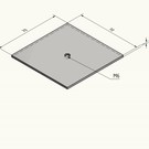 Versandmetall paneelen, set van 45 Stuks, 70x70 mm, dikte 2,0 mm, roestvrij Staal, gat m6 in het midden