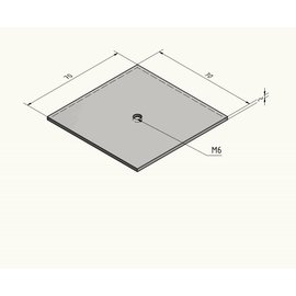 Versandmetall paneelen, set van 45 Stuks, 70x70 mm, dikte 2,0 mm, roestvrij Staal, gat m6 in het midden