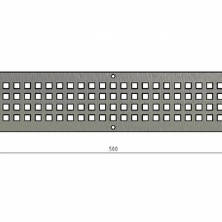 Versandmetall 5er Set Lüftungsgitter Quadratloch100x500x1,5mm Edelstahl Schliff Korn 320