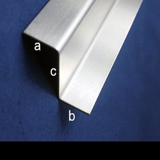 Versandmetall Z-Profil aus Edelstahl gekantet Höhe c 35 bis 60mm und Länge 1000 mm