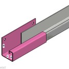 Versandmetall Gouttière P1 - connecteur droite - acier inox surface brossé  en grain 320 1,5mm