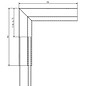 Versandmetall Regenrinne P1 - Innen-Eckverbinder 90° - aus Edelstahl 1.4301 außen Schliff K320