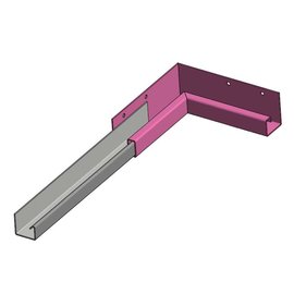 Versandmetall Regenrinne P1 - Innen-Eckverbinder 90° - Edelstahl außen Schliff K320