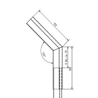 Versandmetall Gouttière P1 - connecteur angle exterieur 135° - acier inox brossé  exteriéur en grain 320,