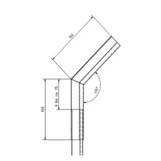 Versandmetall Goot P1 bakgoot gootprofiel binnenhoek 135° gemaakt van roestvrij Staal 1.4301 buitenzijde geschuurd