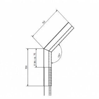 Versandmetall Gouttière P1 - connecteur angle interieur 135° - acier inox brossé  exteriéur en grain320,