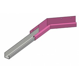 Versandmetall Regenrinne P1 - Innen-Eckverbinder 135° - Edelstahl außen Schliff K320