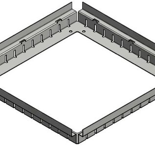 Versandmetall Drain-Gully Rahmen inkl. Einlaufrost 1,5mm Edelstahl außen Schliff K320