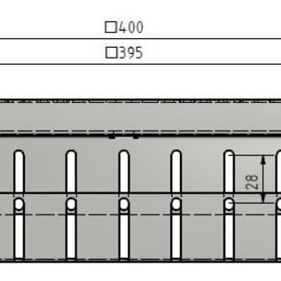 Versandmetall Afvoer Drainage geul montuur Hoogte variabel 70-95mm gemaakt van aluminum met inlaatrooster gemaakt van roestvrij staal