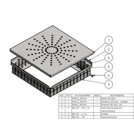 Versandmetall Afvoer Drainage geul montuur Hoogte variabel 70-95mm gemaakt van aluminum met inlaatrooster gemaakt van roestvrij staal
