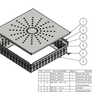 Versandmetall Afvoer Drainage geul montuur Hoogte variabel 70-95mm gemaakt van aluminum met inlaatrooster gemaakt van roestvrij staal