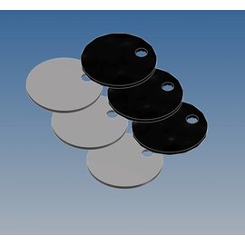 Versandmetall Aluminium schijf rond D 20mm 3.2mm gat - geanodiseerd zwarte glanzend