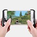 F1 Gamepad Zwart + Rood Game controller Telefoon Analoge Joystick Grip voor Alle Android & iOS SmartPhone Spelen PUBG-zoals, FPS Games