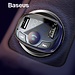 Baseus Car Charger voor iPhone Mobiele Telefoon Handsfree Fm-zender Bluetooth Carkit LCD MP3 Speler Dual USB Auto Telefoon lader