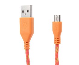 Gevlochten Micro USB kabel 2M