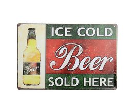 Vintage Bier Reclamebord van Metaal