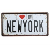 Vintage I Love New York Kentekenplaat van Metaal