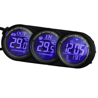 Auto Thermometer, Kalender en Klok