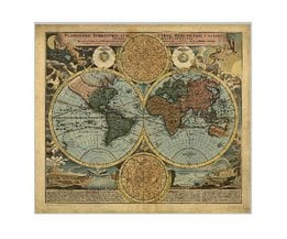 Poster Oude Wereldkaart