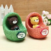 Mutterschaft Geschenk Wiege Mit Bär Figurine Mutterschaft Geschenk Wiege Mit Bär Figurine