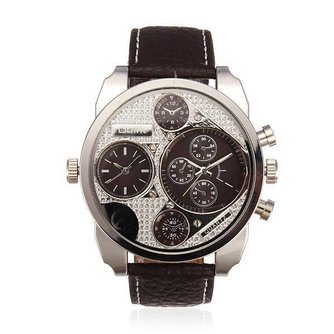 Analog-Uhr Herren-Lederband 4 Zeigt