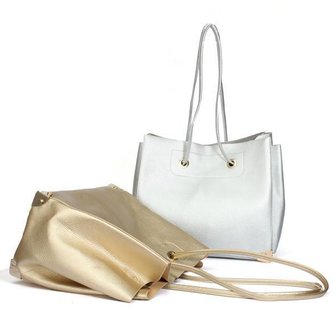 Große Schultertasche Damen PU-Leder-Relief «F