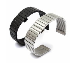 Uhrenarmband Mit Faltschließe In Schwarz Oder Silber (20 Mm)