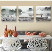 Gemälde See Mit Anlegestelle