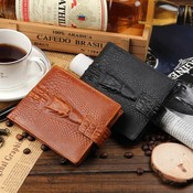 Leather Wallet Crocodile Print