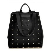 Schwarz Canvas Handtasche Mit Nieten Schwarz Canvas Handtasche Mit Nieten