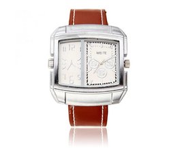 WEITE Uhr PU-Leder