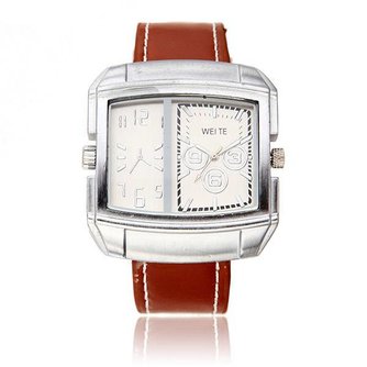 WEITE Uhr PU-Leder