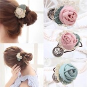 Weinlese-Haar Elastic Mit Rose