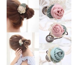 Weinlese-Haar Elastic Mit Rose