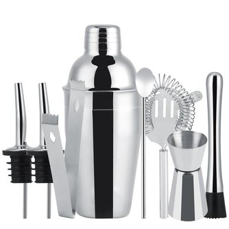 8 stücke 550 ml Edelstahl Cocktail Shaker Set Mixer Bar Trinken Bartender Tool Home Brauerei Bar Zubehör