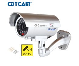 Cdycam 1 Stück Kamera-Attrappen  Wasserdichte Außen und Innen  Sicherheitsüberwachungskamera Mit Blinkender roter LED Simulation Kamera