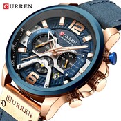 CURREN Casual Sport Uhren für Männer Blau TopLuxus Military Leder Armbanduhr Mann Uhr Mode Chronograph Armbanduhr