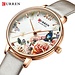 CURREN Schöne BlumeUhren Frauen Mode Casual Leder Armbanduhr Damen Uhr Weiblichen Uhr frauen Quarzuhr