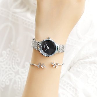 Elegante Frauen Uhren CURREN Mode Quarz Edelstahl Mesh Uhr Weibliche Einfache Armbanduhr für Damen Uhr reloj mujer