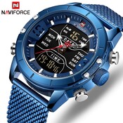 NAVIFORCE Männer Uhr Top LuxusMann Military Sport Quarz Handgelenk Uhren Edelstahl LED Digital Uhr Relogio Masculino