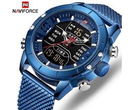 NAVIFORCE Männer Uhr Top LuxusMann Military Sport Quarz Handgelenk Uhren Edelstahl LED Digital Uhr Relogio Masculino