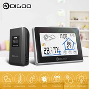 Digoo DG-TH8380 Touch Indoor Outdoor Wetter Station + 100m Prognose Sensor Thermometer Hygrometer Meter Kalender 3CH Hintergrundbeleuchtung Digoo DG-TH8380 Touch Indoor Outdoor Wetter Station + 100m Prognose Sensor Thermometer Hygrometer Meter Kalender 3CH Hintergrundbeleuchtung