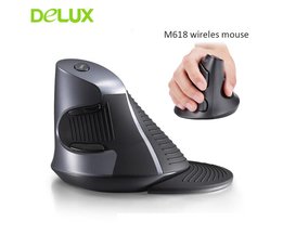 Delux M618 Ergonomische Vertikale Drahtlose Maus Gamer Computer 5D Mause 800/1200/1600 DPI USB Optische Gaming Mäuse für Laptop PC